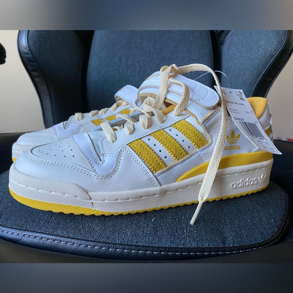 Adidas Originals Forum 84 Low Shoes - Off White Hazy Yellow - GX4537 Size 7